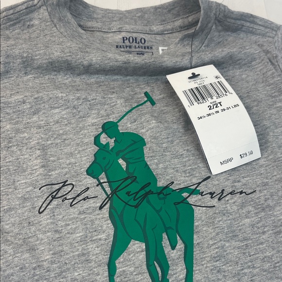 Polo by Ralph Lauren Gray Tee with Green Logo - Picture 9 of 9
